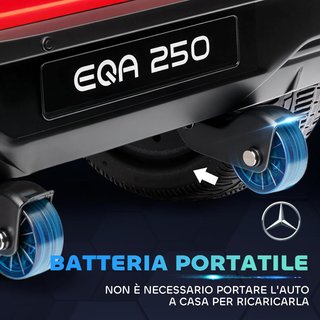 Coche Eléctrico para Niños de 3-8 Años con Licencia Mercedes Benz EQA 12V, 3-8 km/h Coche Eléctrico para Niños con 2 Motores, Suspensiones, Control Remoto, Puerto USB, Música MP3, Faros, Claxon, Rojo