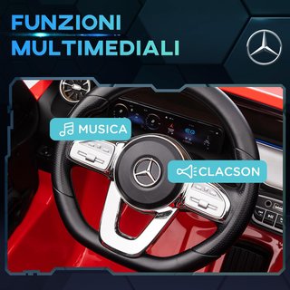 Coche Eléctrico para Niños de 3-8 Años con Licencia Mercedes Benz EQA 12V, 3-8 km/h Coche Eléctrico para Niños con 2 Motores, Suspensiones, Control Remoto, Puerto USB, Música MP3, Faros, Claxon, Rojo