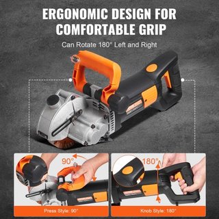 Cortadora de Ranuras Eléctrica, Máquina de Corte de Ranuras de Pared 133mm, Profundidad de Corte de Ranuras 42mm, Máquina de Ranurado de Pared 2500W, Máquina Cortadora de Pared con Bomba de Agua