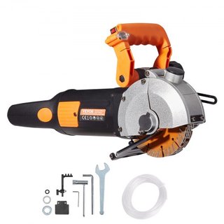 Cortadora de Ranuras Eléctrica, Máquina de Corte de Ranuras de Pared 133mm, Profundidad de Corte de Ranuras 42mm, Máquina de Ranurado de Pared 2500W, Máquina Cortadora de Pared con Bomba de Agua