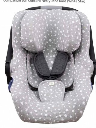 Jyoko Kids Funda de Algodón para Silla Portabebé Compatible con Concord Neo y Jane Koos (White Star)