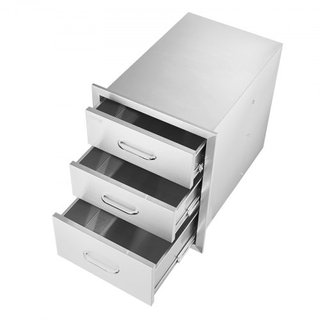 Cajones de BBQ de Acero Inoxidable de Acceso Triple para Cocina Exterior de 18x23 Pulgadas con Mango de Cromo, 18 x23 x 23 Pulgadas