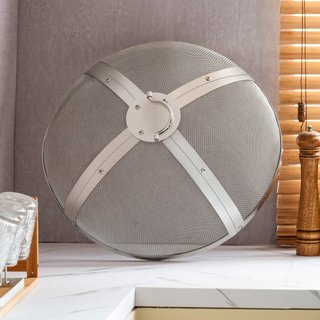 Pantalla de Chispas para Fogata Redonda de 27", Tapa de Metal de Acero Reforzado de Alta Resistencia, Tapa de Fogata Exterior, Cubiertas de Pantalla Superior de Fácil Apertura Redondas con Mango e...