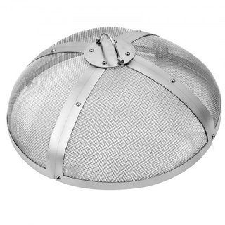 Pantalla de Chispas para Fogata Redonda de 27", Tapa de Metal de Acero Reforzado de Alta Resistencia, Tapa de Fogata Exterior, Cubiertas de Pantalla Superior de Fácil Apertura Redondas con Mango e...