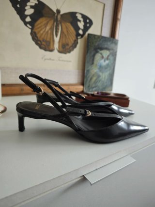 Zapatos tacón kitten Mango tiras gris
