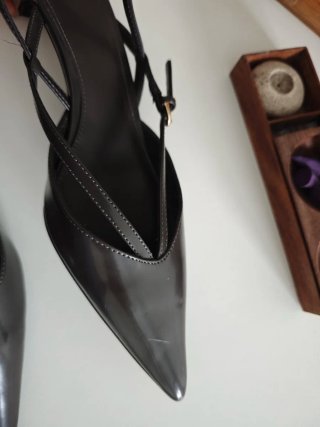 Zapatos tacón kitten Mango tiras gris
