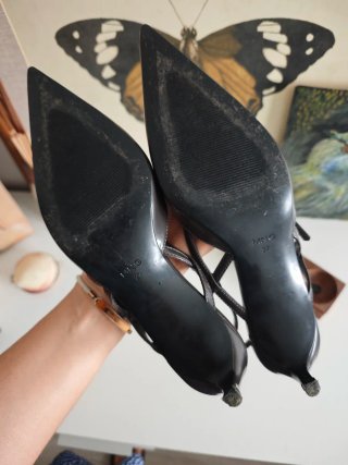 Zapatos tacón kitten Mango tiras gris