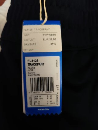 Pantalón Adidas Originals Track Pant Negro Nuevos