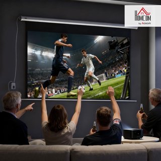 Pantalla de Proyector Motorizada de 100 Pulgadas 4K HD Formato 16:9, Pantalla de Proyector Motorizada Eléctrica con Control Remoto, Pantalla de Videoproyector para Casa, Cine, Oficina, Hogar, 251X...