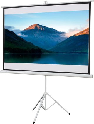 Pantalla de Proyector de 84 Pulgadas 4K HD Formato 4:3 con Trípode Plegable Ajustable, Pantalla de Proyector Portátil de Metal, Gran Ángulo de 160 Grados, para Casa, Cine en Casa, Exterior, Blanco