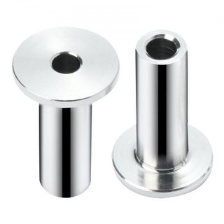 121 Paquete de Manguitos Protectores de Acero Inoxidable T316 para Cable de Alambre de 3.2mm, Barandilla DIY, Grado Marino T316, Viene con una Broca Gratis, Plata