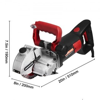 Cortadora de Pared, Máquina de Corte de Pared de 34 mm de Profundidad de Corte 2500W Máquina de Corte de Ranuras de Pared de 38 mm de Ancho Máquina de Ranurado de Pared con 5 Sierras de 115 mm de ...
