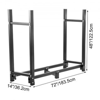 Soporte para Leña, Soporte para Leña de 6 pies para Exterior, Soporte para Leña Negro, Soporte de Madera de Acero para Exterior, Soporte para Leña con Capacidad de Carga de 1300 lbs, Soporte para ...