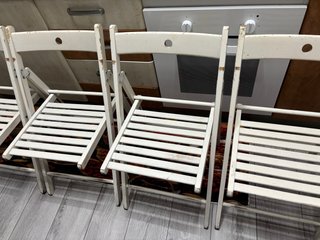 Sillas plegables de madera blancas 4 Unidades