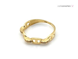 anillo oro 18k con piedra con circonita