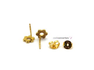 pendientes oro 18k con piedra con circonita