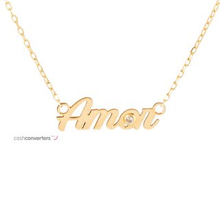 cadena oro 18k con piedra con diamante 22cm