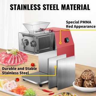 Máquina Comercial de Corte de Carne, 551 Lbs/H Máquina de Desmenuzado de Carne de 850W, Cortadora de Carne Eléctrica con Cuchilla de 3.5mm, Cortadora de Alimentos de Acero Inoxidable para Restaura...