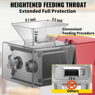 Máquina Comercial de Corte de Carne, 551 Lbs/H Máquina de Desmenuzado de Carne de 850W, Cortadora de Carne Eléctrica con Cuchilla de 3.5mm, Cortadora de Alimentos de Acero Inoxidable para Restaura...