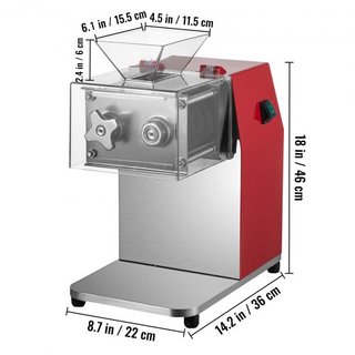 Máquina Comercial de Corte de Carne, 551 Lbs/H Máquina de Desmenuzado de Carne de 850W, Cortadora de Carne Eléctrica con Cuchilla de 3.5mm, Cortadora de Alimentos de Acero Inoxidable para Restaura...
