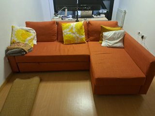 Sofá cama modular rojo
