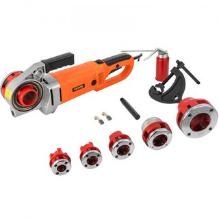 Threader de Tuberías Eléctrico, Máquina de Roscar Tuberías de 2300W, Kit de Conducción de Mano Pesado, Máquina de Roscar Tuberías de 220V, Threader de Tuberías Portátil con 6 Matrices de 1.27-5.1 cm