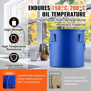 Cubo de Grasa para Freír, Caddy de Desecho de Aceite de 8 Gal, Cubo de Aceite para Freír de Acero al Carbono con Recubrimiento a Prueba de Óxido, Contenedor de Transporte de Aceite con Tapa, Clips...