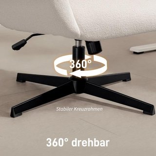 Silla Oficina Terciopelo Regulable Blanca Crema