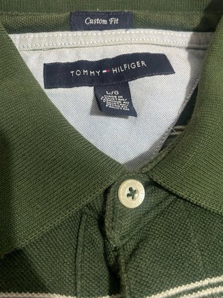 Polo Tommy Hilfiger Verde Rayas Blancas