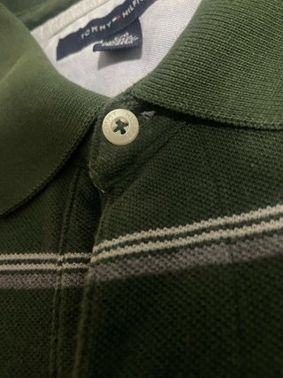 Polo Tommy Hilfiger Verde Rayas Blancas