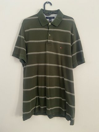 Polo Tommy Hilfiger Verde Rayas Blancas