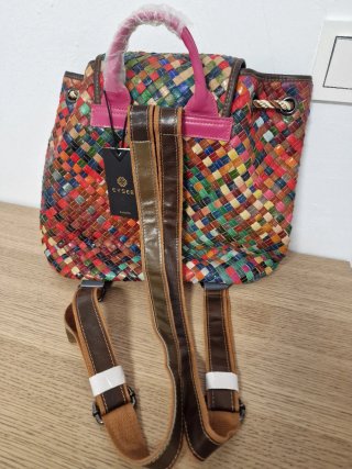 Mochila Piel Trenzada Multicolor