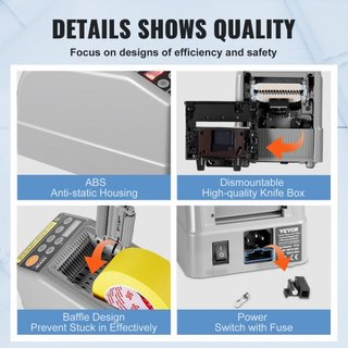 Zcut-9 Dispensador Automático de Cinta Cortadora de Cinta Eléctrica Máquina de Empaque Cortadora de Cinta Ancho de Cinta 6-60mm