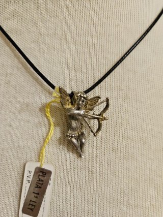 Colgante Ángel Cupido Plata 925 Combinada 3cm