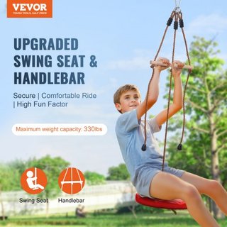 Kit de tirolesa para niños y adultos, kit de tirolesa de 65 pies hasta 500 lb, tirolesa de instalación rápida para exteriores en el patio trasero, entretenimiento en el parque infantil con tiroles...