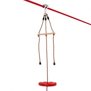 Kit de tirolesa para niños y adultos, kit de tirolesa de 65 pies hasta 500 lb, tirolesa de instalación rápida para exteriores en el patio trasero, entretenimiento en el parque infantil con tiroles...