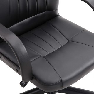 Silla De Oficina Ergonómica Y Giratoria, Sillón De Oficina Con Altura Regulable En Similpiel 60X60X94-103Cm Negro