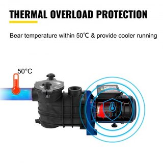Bomba de piscina de 750 W (1 HP), 15000 L/h Bomba de piscina de 750 W para piscina enterrada con cesta de filtro, motor de bomba de piscina para agua de piscina limpia, bomba de filtro de piscina ...