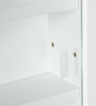 Vitrina Expositiva de Pared con 4 Estantes Ajustables, Vitrina para Coleccionismo, Exhibidor de Pared para Objetos de Colección, en Vidrio y Aglomerado, 80X9.5X60 Cm, Blanco
