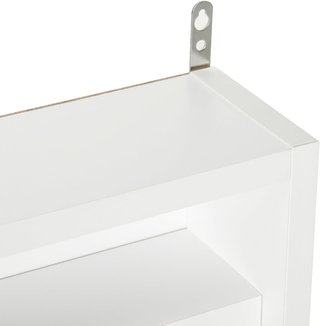 Vitrina Expositiva de Pared con 4 Estantes Ajustables, Vitrina para Coleccionismo, Exhibidor de Pared para Objetos de Colección, en Vidrio y Aglomerado, 80X9.5X60 Cm, Blanco