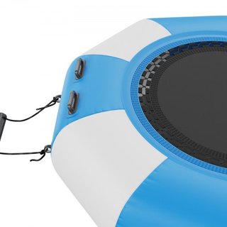 Bouncer de Agua Inflable, Trampolín Recreativo de Agua de 6.5 pies, Plataforma de Salto Portátil para Nadar con Escalera de 3 Pasos y Bomba de Aire Eléctrica, Rebotador Flotante para Niños y Adult...