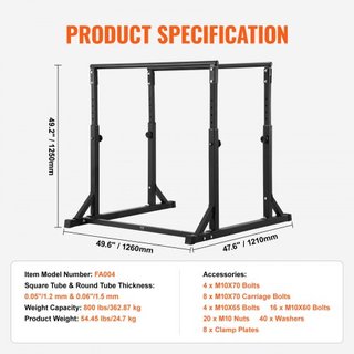 Barra de Dips, Capacidad de 363 kg, Estación de Barra de Dips de Alta Resistencia con Altura Ajustable, Estación de Barra de Dips para Entrenamiento de Fuerza en el Hogar