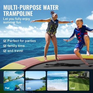Bouncer de Agua Inflable, Trampolín Recreativo de Agua de 17 pies, Plataforma de Salto Portátil con Escalera de 5 Pasos y Bomba de Aire Eléctrica, Rebotador Flotante para Niños y Adultos para Pisc...