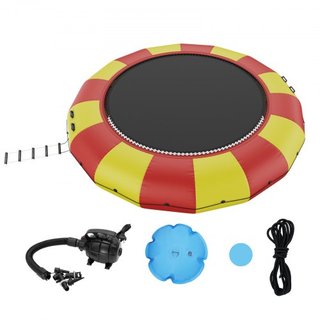 Bouncer de Agua Inflable, Trampolín Recreativo de Agua de 17 pies, Plataforma de Salto Portátil con Escalera de 5 Pasos y Bomba de Aire Eléctrica, Rebotador Flotante para Niños y Adultos para Pisc...