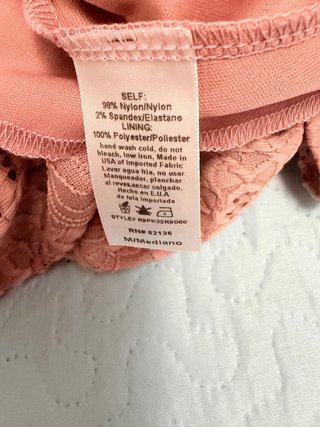 Vestido rosa encaje verano talla M,