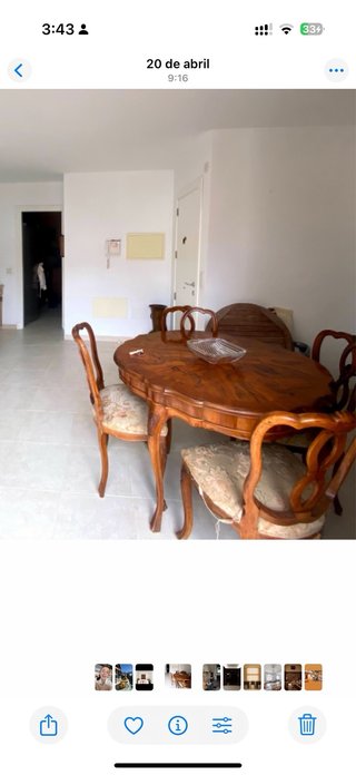 Conjunto comedor clásico madera nogal
