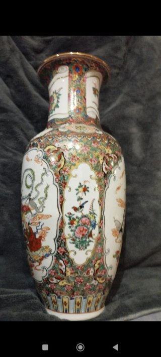 Jarrón de porcelana china multicolor