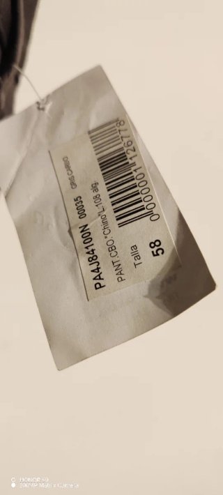 Pantalón chino hombre USOA Gris talla 58