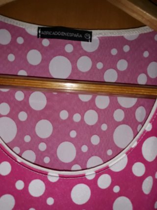 Blusa lunares rosa y blanca