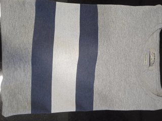 Camiseta Zara Talla XL Gris Rayas
